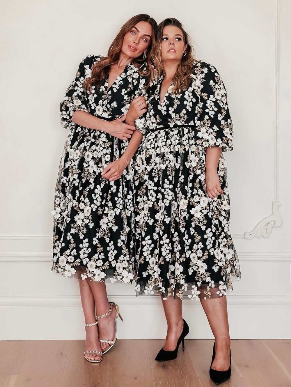 JESSAKAE Black Holly Plus Floral Midi Dress Sz 3X - Picture 3 of 11
